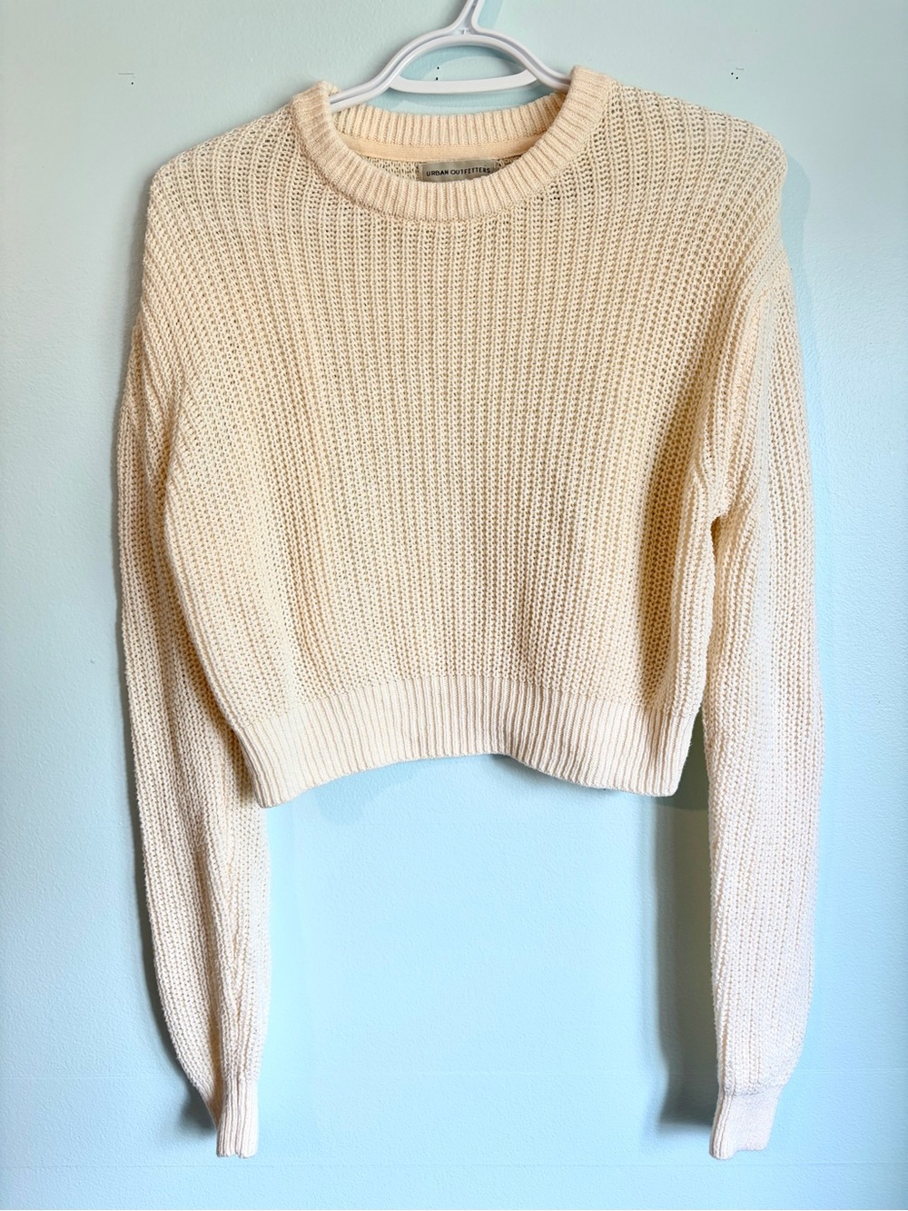 Urban Outfitters Women’s Cream Rib-Knit Sweater - Size XS